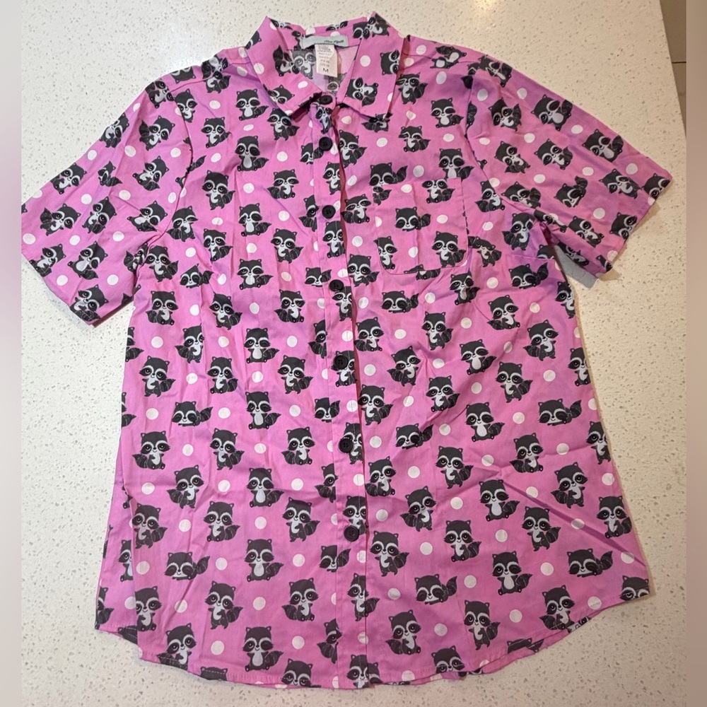 Eva Rose Raccoon Print Men's Casual Shirt